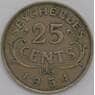 Сейшельские острова монета 25 центов 1954 КМ11 VF арт. 42159