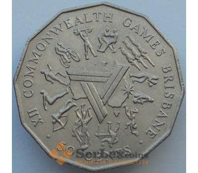 Монета Австралия 50 центов 1982 КМ74 AU XII Игры Содружества (J05.19) арт. 16348