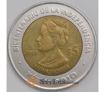 Мексика монета 5 песо 2009 КМ919 XF Леона Викарио арт. 41923