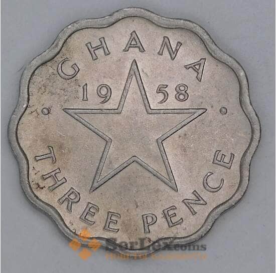 Гана 3 пенса 1958 КМ3 aUNC арт. 56143 Гана 3 пенса 1958 КМ3 aUNC арт. 56143