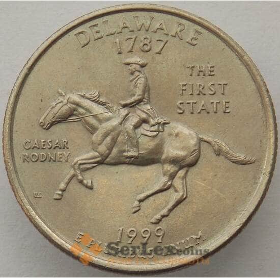 США 25 центов 1999 P КМ293 UNC Делавер арт. 15432