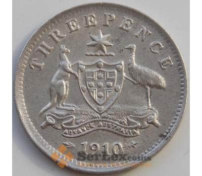Монета Австралия 3 пенса 1910 КМ18 AU-aUNC арт. 10111