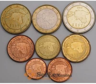 Эстония набор Евро 1 цент - 2 евро 2011 XF-UNC (8 шт)  арт. 46734