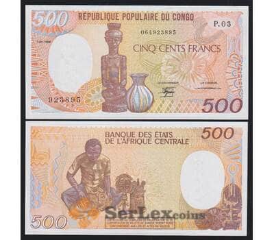 Конго 500 франков 1989 Р8а UNC арт. 52419