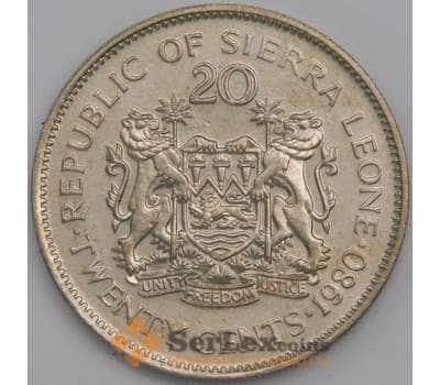 Сьерра-Леоне монета 20 центов 1980 КМ30 aUNC арт. 43041
