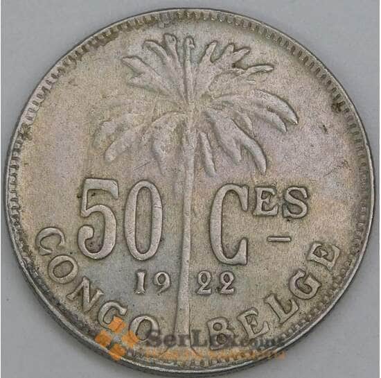 Бельгийское Конго 50 сантимов 1922 КМ22 VF DES BELGES арт. 55311