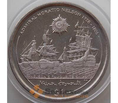Монета Британские Виргинские острова 1 доллар 2005 КМ325 BU Нельсон Корабли арт. 13750
