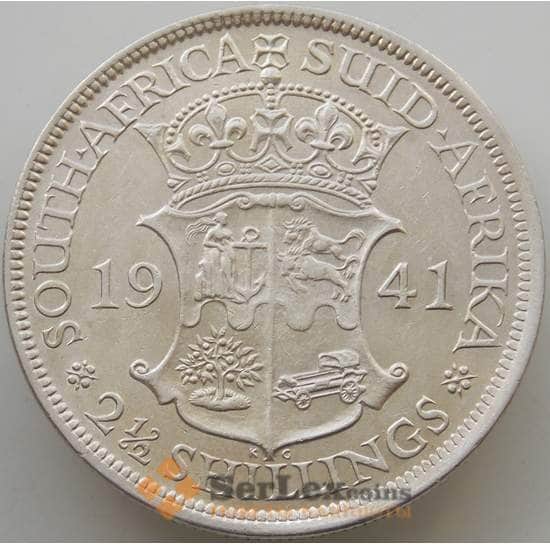 Южная Африка ЮАР 2 1/2 шиллинга 1941 КМ30 XF Серебро арт. 14662
