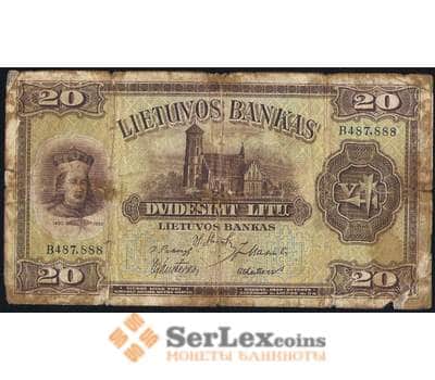 Банкнота Литва 20 лит 1930 Р27 VG арт. 37155