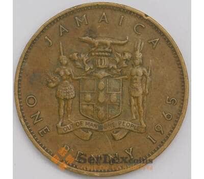Ямайка монета 1 пенни 1965 КМ39 XF арт. 41898