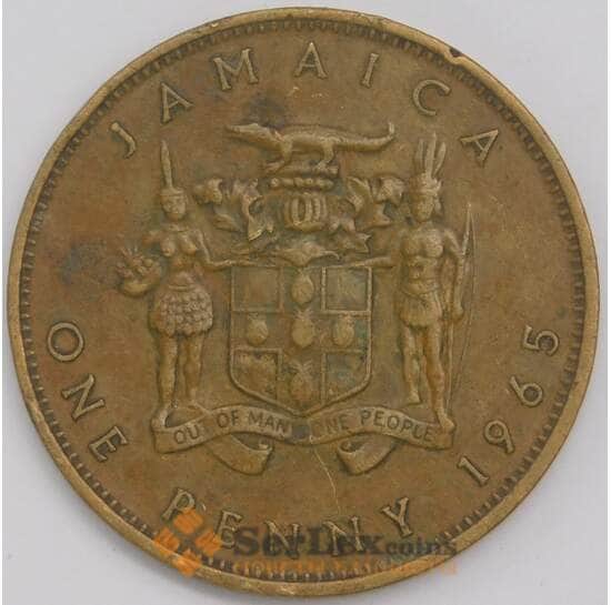 Ямайка монета 1 пенни 1965 КМ39 XF арт. 41898