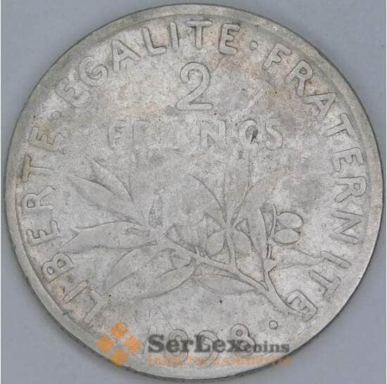 Франция 2 франка 1898 КМ845 VG арт. 56990