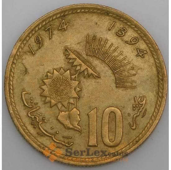 Марокко монета 10 сантимов 1974 Y60 VF арт. 44866