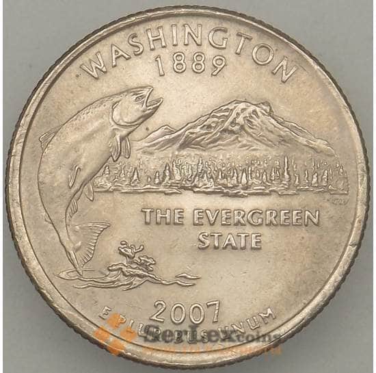 США 25 центов 2007 P КМ397 XF Вашингтон арт. 18918