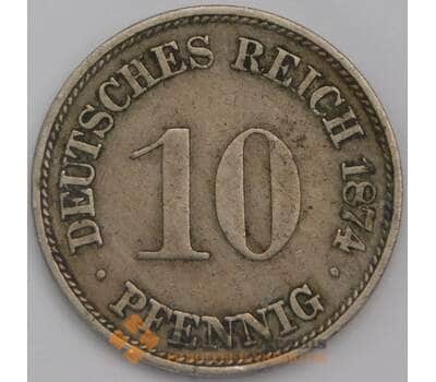Монета Германия 10 пфеннингов 1874 G КМ4 XF арт. 38947