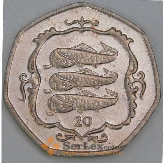 Мэн 20 пенсов 1986 КМ147 VF арт. 56132 Мэн 20 пенсов 1986 КМ147 VF арт. 56132