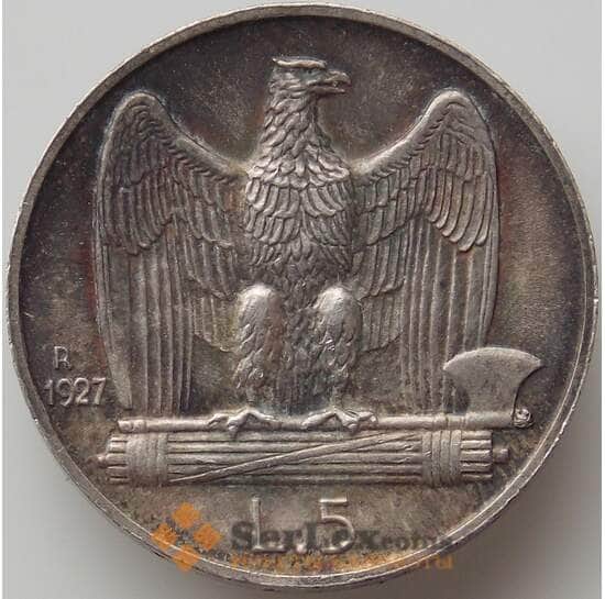 Италия 5 лир 1927 КМ67.1 XF+ арт. 11793