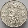 Нидерланды 2 1/2 гульдена 1963 КМ185 aUNC Серебро (J05.19)  арт. 15096
