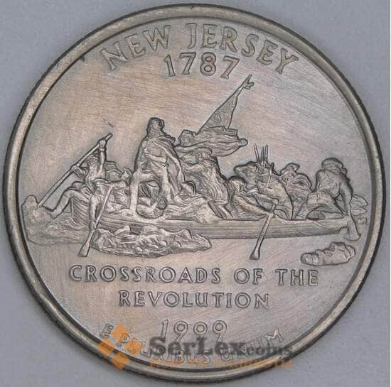 США 25 центов 1999 P КМ295 VF Нью-Джерси арт. 54947