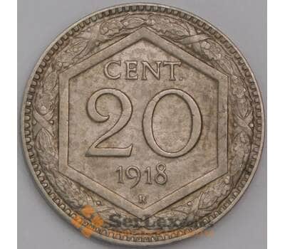 Италия 20 чентезимо 1918 КМ58 AU арт. 41701