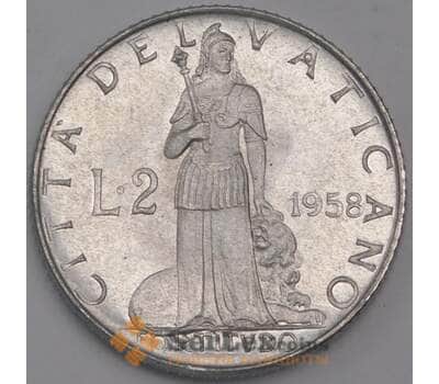 Ватикан монета 2 лиры 1958 КМ50 UNC арт. 42430