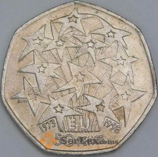Великобритания 50 пенсов 1998 КМ1992 VF Великобритания в ЕС  арт. 56777