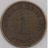 Германия монета 1 пфенниг 1874 А КМ1 XF  арт. 43455