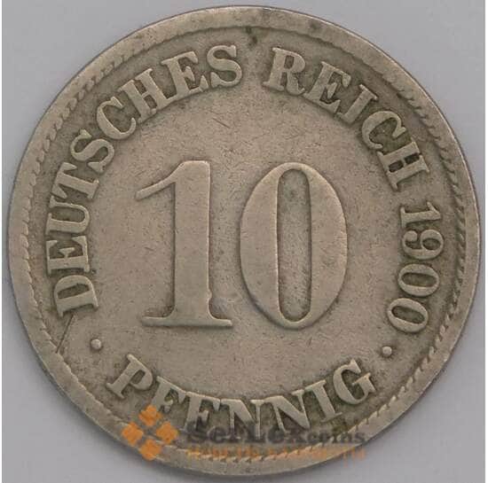 Германия монета 10 пфеннигов 1900 F КМ12 VF  арт. 43227