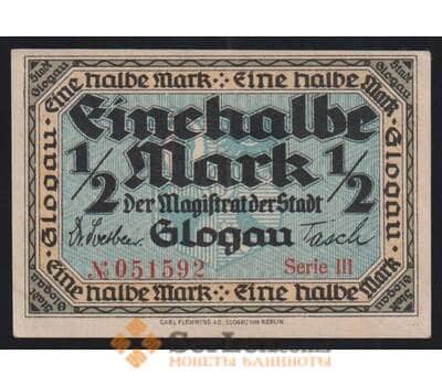 Германия Польша Glogau 1/2 марки 1920 aUNC арт. 52013