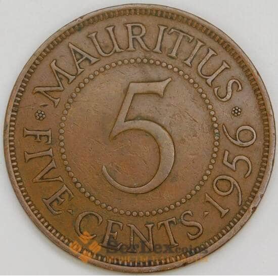 Маврикий 5 центов 1956 КМ34 VF арт. 56394