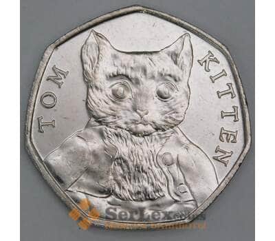 Монета Великобритания 50 пенсов 2017 aUNC Кот Том Киттен (Котенок) арт. 12352