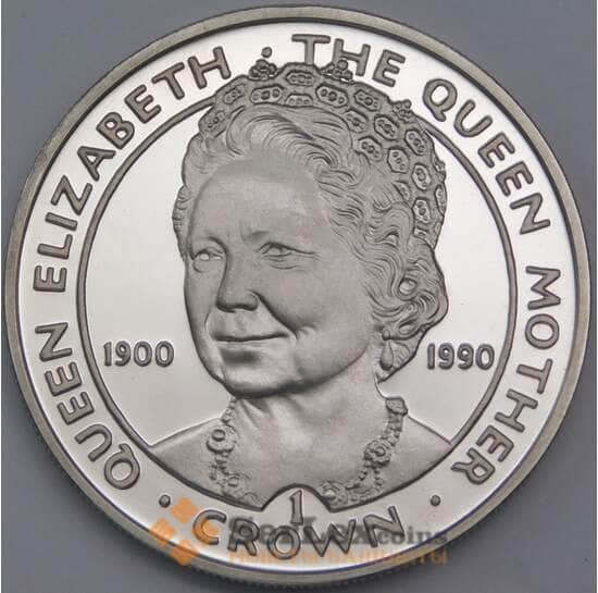 Гибралтар 1 крона 1990 КМ46 Proof 90 лет Королева-мать арт. 40688