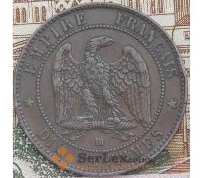 Монета Франция 10 сантимов 1855 ВВ КМ771 XF арт. 38906