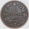 Италия 10 чентезимо 1862 М КМ11 VF арт. 28924