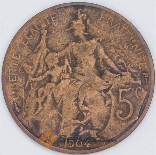 Франция 5 сантимов 1904 КМ842 VF арт. 57408