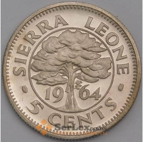 Сьерра-Леоне монета 5 центов 1964 КМ18 Proof арт. 43065