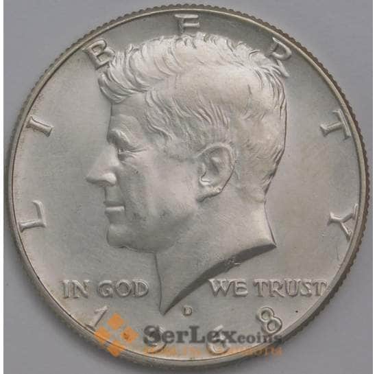 США 1/2 доллара 1968 D KM202а UNC Кеннеди арт. 39866