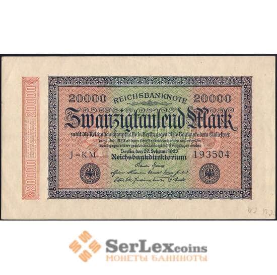 Германия 20000 марок 1923 Р85 aUNC арт. 31475