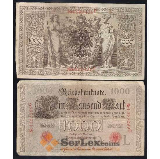 Германия 1000 марок 1910 Р44 VF арт. 40353
