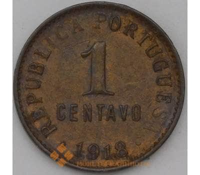 Монета Португалия 1 сентаво 1918 КМ565 AU арт. 22731
