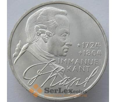 Монета Германия 5 марок 1974 КМ139 UNC Серебро Иммануил Кант (J05.19) арт. 15952
