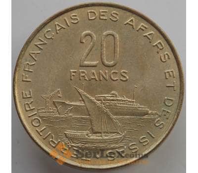 Монета Французская Афар и Исса 20 франков 1975 КМ15 BU арт. 14575