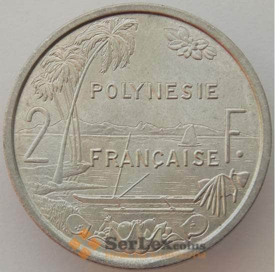 Французская Полинезия 2 франка 1975 КМ10 UNC (J05.19) арт. 16651