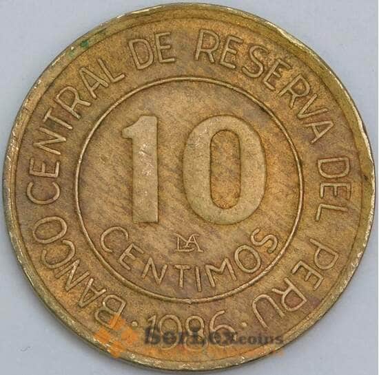 Перу 10 сентимо 1986 КМ293 VF арт. 57625 Перу 10 сентимо 1986 КМ293 VF арт. 57625