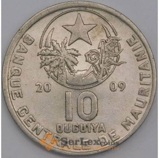 Мавритания монета 10 угий 2009 КМ4а АU арт. 44771