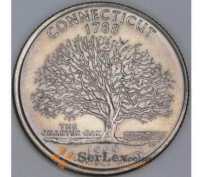 Монета США 25 центов 1999 D XF Коннектикут арт. 11554