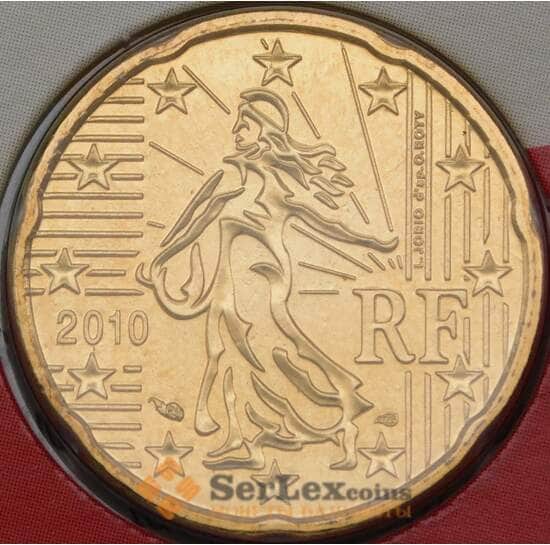 Франция 20 евроцентов 2010 BU из набора арт. 28129