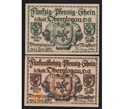 Германия Польша Oberglogau набор 50 и 75 пфеннигов 1921  aUNC арт. 52014