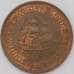 Монета Южная Африка ЮАР 1/2 пенни 1956 КМ45 AU арт. 22762