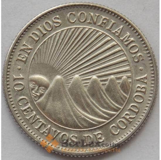 Никарагуа монета 10 сентаво 1972 КМ17.2 AU арт. 15676